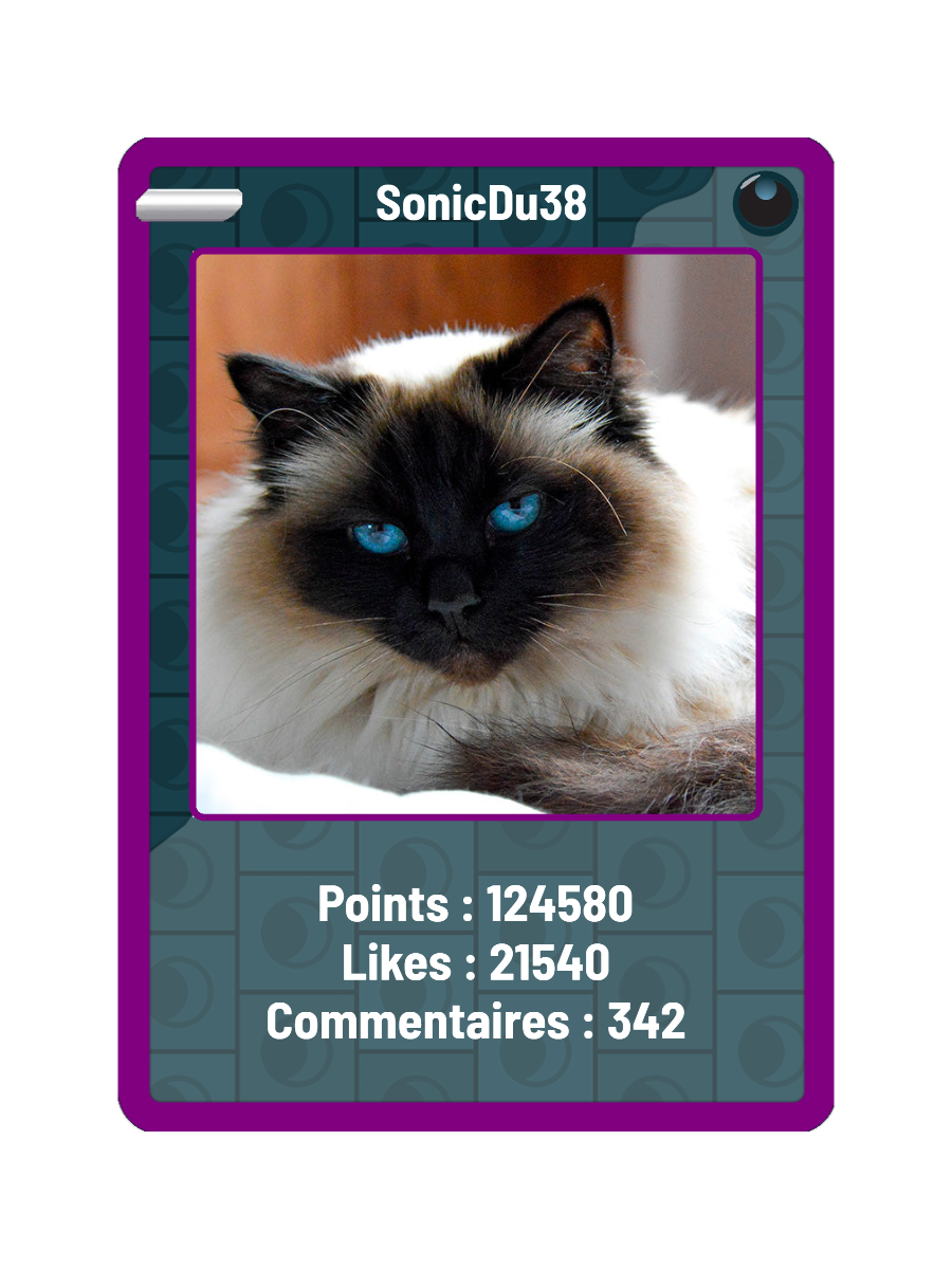 Exemple de carte Ténèbres de SonicDu38, avec les compteurs de points, likes et commentaires