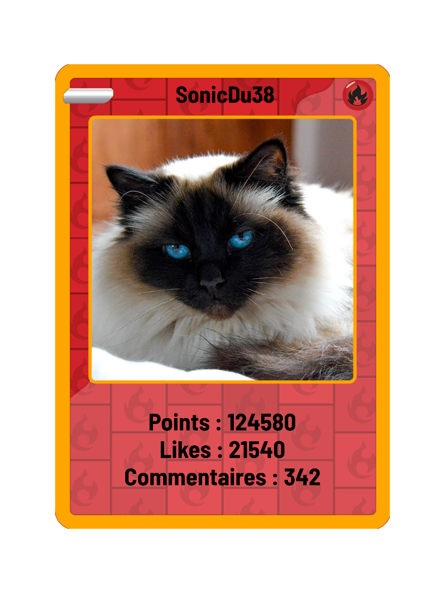 Exemple de carte Feu de SonicDu38, avec les compteurs de points, likes et commentaires